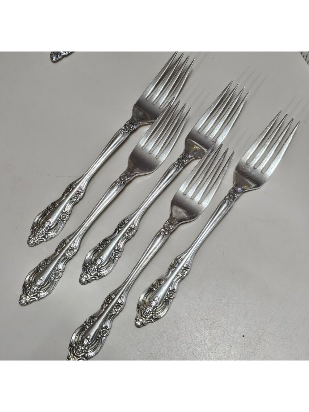 5 Oneida Community SILVER ARTISTRY Dinner Forks 1965 Silverware Flatware 7.5"